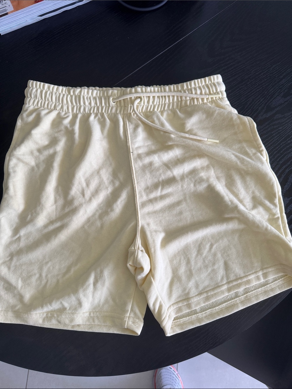 Primark Cream Drawstring Cotton Athletic Shorts
